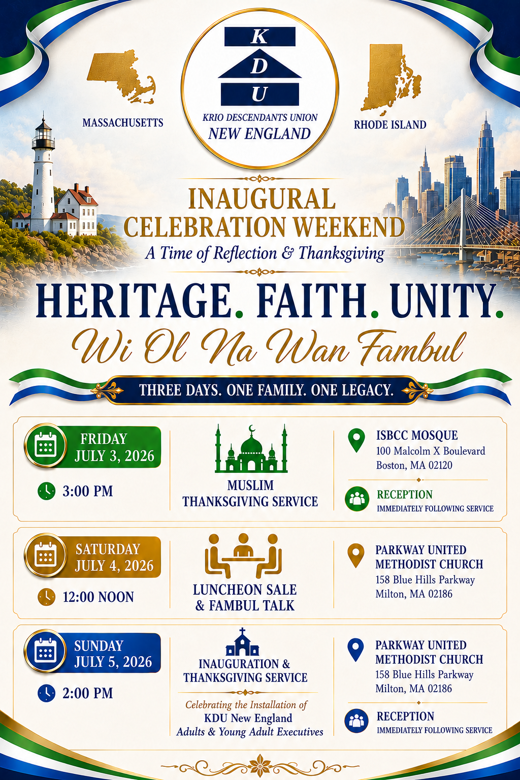 Inaugural Celebration Weekend Flyer